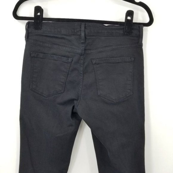 Frame Le Skinny De Jeanne Film Noir Raw Hem Jeans Size 27 - Picture 7 of 13